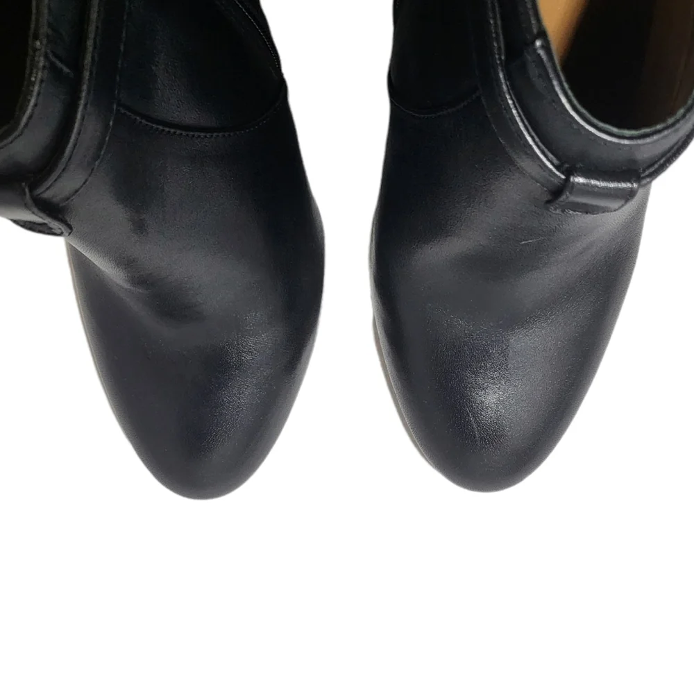 Black Ankle Booties Coach Salene Soft Leather with Stilleto Heels - Picture 8 of 11